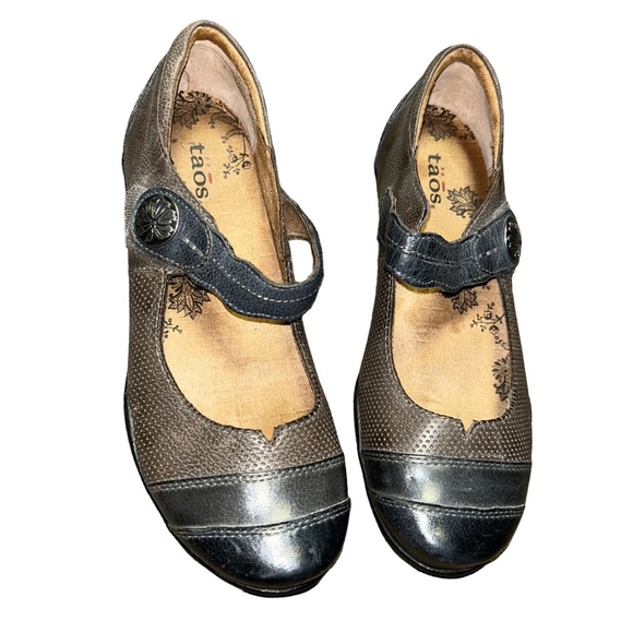 TAOS Bravo US 6.5 gray Leather Low Heel Mary Jane Comfort Shoes - Picture 2 of 6